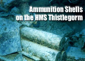 Live ammunitions shells on the Thistlegorm